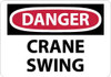 AccuformNMC "Danger - Crane Swing", 10" Long x 14" Wide, Rigid Plastic Safety Sign Rectangle, 0.05" Thick, Use for Accident Prevention D405RB - 84661339