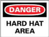 AccuformNMC "Danger - Hard Hat Area", 14" Long x 20" Wide, Pressure-Sensitive Vinyl Safety Sign Rectangle, 0.004" Thick, Use for Accident Prevention D46PC - 84661727