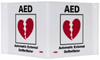 AccuformNMC "AED - Automatic External Defibrillator", 8" Long x 14-1/2" Wide, Rigid Plastic Safety Sign Rectangle, 0.125" Thick, Use for First Aid VS27W - 84935915