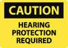 AccuformNMC "Caution - Hearing Protection Required", 10" Long x 14" Wide, Pressure-Sensitive Vinyl Safety Sign Rectangle, 0.004" Thick, Use for Accident Prevention C513PB - 86313145