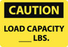 AccuformNMC "Caution - Load Capacity lbs.", 10" Long x 14" Wide, Pressure-Sensitive Vinyl Safety Sign Rectangle, 0.004" Thick, Use for Accident Prevention C546PB - 86313467