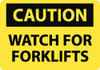 AccuformNMC "Caution - Watch for Forklifts", 10" Long x 14" Wide, Pressure-Sensitive Vinyl Safety Sign Rectangle, 0.004" Thick, Use for Accident Prevention C634PB - 86314333
