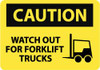 AccuformNMC "Caution - Watch Out for Fork Lift Trucks", 10" Long x 14" Wide, Pressure-Sensitive Vinyl Safety Sign Rectangle, 0.004" Thick, Use for Accident Prevention C637PB - 86314366
