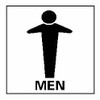 AccuformNMC "Men", 7" Long x 7" Wide, Rigid Plastic Safety Sign Square, 0.05" Thick, Use for Restroom, Janitorial & Housekeeping S27R - 86529088