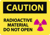 AccuformNMC "Caution - Radioactive Material - Do Not Open", 10" Long x 14" Wide, Aluminum Safety Sign Rectangle, 0.04" Thick, Use for Accident Prevention C590AB - 87814166