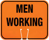 AccuformNMC "Men Working," 12-3/4" Wide x 10-1/2" High Plastic Construction Roadway Sign Black on Orange, Rectangle, Cone Mount CS10 - 05196522