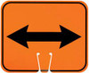 AccuformNMC Double Arrow, 12-3/4" Wide x 10-1/2" High Plastic Construction Roadway Sign Black on Orange, Rectangle, Cone Mount CS3 - 05196571