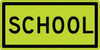 AccuformNMC "School," 24" Wide x 12" High Aluminum Warning & Safety Reminder Sign 0.08" Thick, Black on Yellow, Rectangle, Diamond Grade Reflectivity, Post Mount TM604DG - 37742137