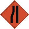 AccuformNMC "Lanes Merging Left," Lanes Merging Left, 48" Wide x 48" High Nylon Construction Roadway Sign Black on Orange, Diamond, Engineer Grade Reflectivity, Sign Stand RUR12 - 72316003