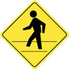 AccuformNMC Pedestrians Crossing, 24" Wide x 24" High Aluminum Pedestrian Crossing Sign 0.08" Thick, Black on Yellow, Diamond, High Intensity Reflectivity, Post Mount TM119K - 72316359
