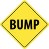 AccuformNMC "Bump," 24" Wide x 24" High Aluminum Traffic Control Sign 0.08" Thick, Black on Yellow, Diamond, Engineer Grade Reflectivity, Post Mount TM207J - 72317209