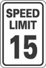 AccuformNMC "Speed Limit 15," 18" Wide x 24" High Aluminum Speed Limit Sign 0.08" Thick, Black on White, Rectangle, Engineer Grade Reflectivity, Post Mount TM19J - 81785297