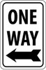AccuformNMC "One Way," Left Arrow, 12" Wide x 18" High Aluminum Parking Lot Traffic Sign 0.04" Thick, Black on White, Rectangle, Wall Mount TM22G - 81785321