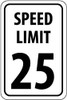 AccuformNMC "Speed Limit 25," 18" Wide x 24" High Aluminum Speed Limit Sign 0.08" Thick, Black on White, Rectangle, Engineer Grade Reflectivity, Post Mount TM21J - 93133288