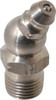 Alemite 30° Head Angle, 1/8 PTF Nickel/Copper Standard Grease Fitting 7/16" Hex, 1-1/4" Overall Height, 11/32" Shank Length 1921-B - 03244936