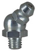 Alemite 45° Head Angle, M6x1.0 Metric Steel Standard Grease Fitting 10mm Hex, 7/32" Shank Length, 10,000 Operating psi, Zinc Plated Finish 2107 - 03245123