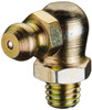 PROLUBE 90° Head Angle, 1/4-18 NPT Steel Standard Grease Fitting 9/16" Hex, 24mm Overall Height, 9.27mm Shank Length, Zinc Plated Finish GFT/1-4/18/90/S - 45432754