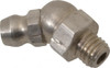 PROLUBE 45° Head Angle, 1/4-28 PTF Stainless Steel Standard Grease Fitting 3/8" Hex, 20.8mm Overall Height, 5.1mm Shank Length, Zinc Plated Finish GFTSS1-42845-10 - 62088125