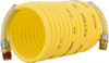 Coilhose Pneumatics 1/4" ID, 1/4 Thread, 12 ft. Long, Yellow Nylon Coiled & Self Storing Hose 185 Max psi, Male Rigid x Male Swivel NE14-12A53 - 01172816