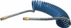 Parker Hannifin 3/8" ID, 1/2 x 1/2 Thread, 15 ft. Long, Blue SAE J844 Type B Nylon Coiled & Self Storing Hose 150 Max psi, Parker NTA Brass Fittings 731512-BLU - 82166703