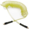 Parker Hannifin Coiled & Self-Storing Hose, Inside Diameter (Inch): 1/4, Material: 95A Shore Durometer Polyurethane, Fitting Type: MNPT (Swivel) x MNPT (Swivel), Length (Feet): 15, Thread Size: 0.25, Color: Yellow 95UFS64YEL015 - 90145988