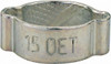 Oetiker 12.5 to 15mm, Zinc-Plated 2-Ear Clamp 9/16" Noml Size, 3.93mm Inner Width, 7.5mm Wide x 1mm Thick, Carbon Steel 10100019-100 - 48544084