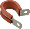 Made in USA 3/4" Pipe, 3/4" Rod, Cushion Clamp Gray & Red, Grade 304 Stainless Steel & Silicone Cushion STAR-SS-12HT - 86448719