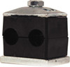 HYDAC Polypropylene Twin Vibration Control Clamp for 1/2" Pipe 2.76" Wide x 2.15" High x 1.18" Deep, Carbon Steel Plate, Weld Plate, Top Plate, Plastic Clamp Pair & Bolts 2210125 - 36204832