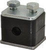 HYDAC Polypropylene Standard Duty Vibration Control Clamp for 3/8" Tube 1.42" Wide x 1.26" High x 1.18" Deep, Carbon Steel Plate, Weld Plate, Top Plate, Plastic Clamp Pair & Bolts 2209257 - 81920902