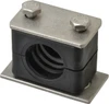 HYDAC Polypropylene Standard Duty Stainless Vibration Control Clamp for 1" Tube 1.97" Wide x 1.69" High x 1.18" Deep, Stainless Steel Plate, Weld Plate, Top Plate, Plastic Clamp Pair & Bolts 2209397 - 81921058