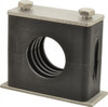 HYDAC Polypropylene Standard Duty Vibration Control Clamp for 1" Pipe 2.83" Wide x 2.52" High x 1.18" Deep, Stainless Steel Plate, Weld Plate, Top Plate, Plastic Clamp Pair & Bolts 2209488 - 81921215