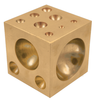Precise 2" x 2" x 2" Dapping Block Square With Brass 4-40mm Cavities - 8606-3410
