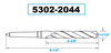 Precise 2MT High Speed Steel Taper Shank Drill, 11/16 X 5-3/8 X 9-1/4" - 5302-2044