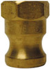 EVER-TITE Coupling 4" x 4" Cam & Groove Male Adapter Female NPT Thread Part A, Brass, 100 Max psi, for Suction & Discharge Hose 340ABR - 40653248