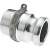 EVER-TITE Coupling 2" x 2" Cam & Groove Male Adapter Male NPT Thread Part F, Aluminum, 250 Max psi, for Suction & Discharge Hose 320FAL - 48482665
