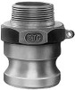 EVER-TITE Coupling 3" x 4" Cam & Groove Male Adapter Male NPT Thread Part F, Aluminum, 125 Max psi, for Suction & Discharge Hose 33040FAL - 48483523