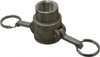 EVER-TITE Coupling 1" x 1" Cam & Groove Female Coupler Female NPT Thread Part D, Stainless Steel, 250 Max psi, for Suction & Discharge Hose 310DSS - 48492383