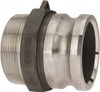 EVER-TITE Coupling 3" x 3" Cam & Groove Male Adapter Male NPT Thread Part F, Stainless Steel, 200 Max psi, for Suction & Discharge Hose 330FSS - 48492672