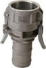 EVER-TITE Coupling 2" Cam & Groove Female Coupler Hose Shank Part C, Stainless Steel, 250 Max psi, for Suction & Discharge Hose 320CLHSS102 - 85830024
