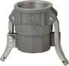 EVER-TITE Coupling 1-1/2" x 1-1/2" Cam & Groove Female Coupler Female NPT Thread Part D, Aluminum, 250 Max psi, for Suction & Discharge Hose 315DLHAL102 - 85830065