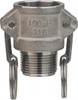 Value Collection 4" x 4" Cam & Groove Female Coupler Male NPT Thread Part B, Aluminum, 400 Max psi, for Suction & Discharge Hose WS-HF-CAM-160 - 44797090