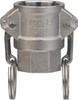 Value Collection 4" x 4" Cam & Groove Female Coupler Female NPT Thread Part D, Stainless Steel, 400 Max psi, for Suction & Discharge Hose WS-HF-CAM-098 - 44797579
