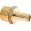 CerroBrass 3/4 NPTF Thread Hose Barb x Male NPT Connector 1/2" ID Hose, Brass P-201A-8E - 48755540