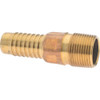 Campbell Fittings 3/4" Pipe ID, Threaded Combination Nipple for Hoses Brass HAB-3 - 48468813