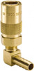 Parker Hannifin Nonthreaded Brass Hydraulic Hose Hose Barb Coupler & 90° Fitting 200 psi, 3 GPM, 1/4" Hose Diam, Series Moldmate PC214 - 02157246