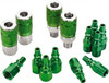 Legacy Manufacturing 14 Piece 1/4" Body 1/4 NPT 300 psi Steel/Aluminum ARO Pneumatic Coupling Plug Set Contains 2 Female Couplers, 2 Male Couplers, 4 Female Connectors, 6 Male Connectors A71458B - 59686279