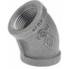 B&K Mueller Size 3/4", Class 150, Malleable Iron Black Pipe 45° Elbow 150 psi, Threaded End Connection 520-204HN - 62148721