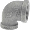 B&K Mueller Size 3/4 x 1/2", Class 150, Malleable Iron Black Pipe 90° Reducing Elbow 150 psi, Threaded End Connection 520-143HN - 62148572
