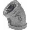 B&K Mueller Size 1", Class 150, Malleable Iron Black Pipe 45° Elbow 150 psi, Threaded End Connection 520-205HN - 62148739