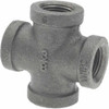 B&K Mueller Size 3/8", Class 150, Malleable Iron Black Pipe Cross 150 psi, Threaded End Connection 521-002 - 62149299